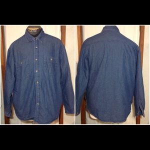 Mens Sz L Wrangler Sherpa Button Down Shirt Jacket